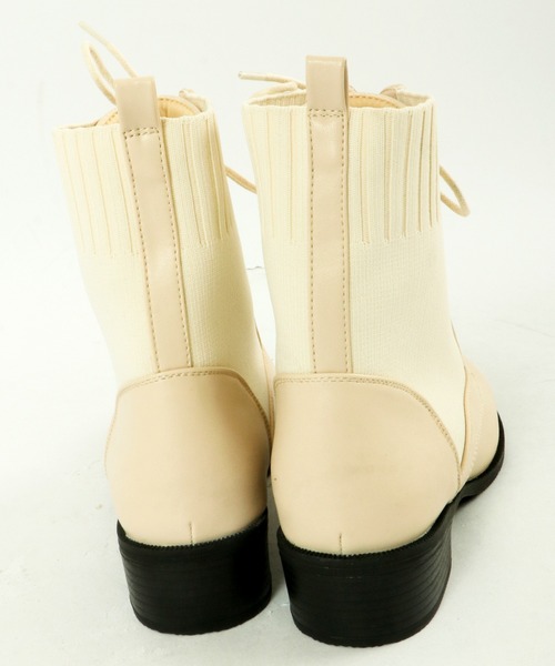LibertyDoll(リバティードール)の「LibertyDoll 美シルエット レースアップ ニット ブーツ(ブーツ・レディース・ブラック/ダークブラウン/アイボリー・LL/S/M/L)」の5枚目の写真