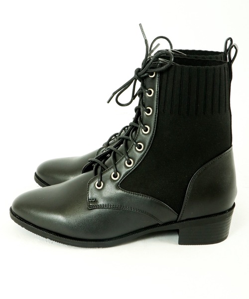 LibertyDoll(リバティードール)の「LibertyDoll 美シルエット レースアップ ニット ブーツ(ブーツ・レディース・ブラック/ダークブラウン/アイボリー・LL/S/M/L)」の8枚目の写真