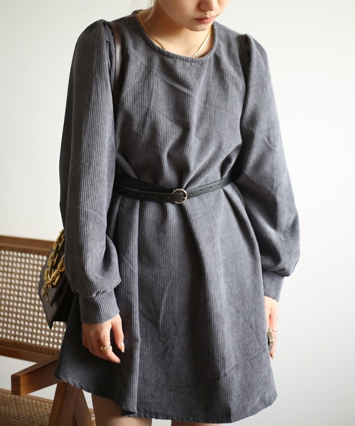 BLANC FICELLE(ブランフィセル)の「ルーズシルエット ワンピース(ワンピース・レディース・ブラック/ブラウン/グレー・MEDIUM/LARGE)」の4枚目の写真