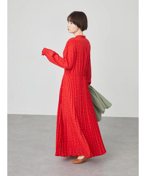 AMERICAN HOLIC（アメリカンホリック）の「スタンドカラープリーツワンピース（ワンピース・レディース・レッド/ドット・M/L）」の10枚目の写真