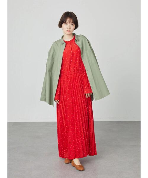 AMERICAN HOLIC（アメリカンホリック）の「スタンドカラープリーツワンピース（ワンピース・レディース・レッド/ドット・M/L）」の11枚目の写真