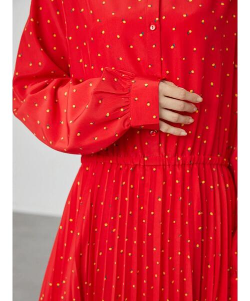 AMERICAN HOLIC（アメリカンホリック）の「スタンドカラープリーツワンピース（ワンピース・レディース・レッド/ドット・M/L）」の14枚目の写真