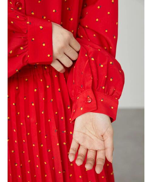 AMERICAN HOLIC（アメリカンホリック）の「スタンドカラープリーツワンピース（ワンピース・レディース・レッド/ドット・M/L）」の15枚目の写真