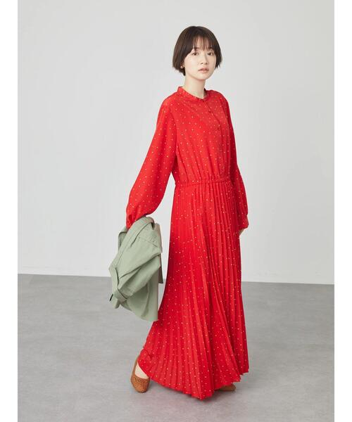 AMERICAN HOLIC（アメリカンホリック）の「スタンドカラープリーツワンピース（ワンピース・レディース・レッド/ドット・M/L）」の17枚目の写真