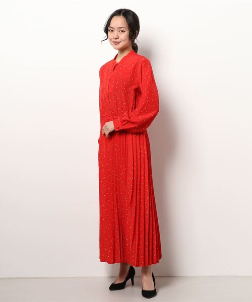 AMERICAN HOLIC（アメリカンホリック）の「スタンドカラープリーツワンピース（ワンピース・レディース・レッド/ドット・M/L）」の6枚目の写真