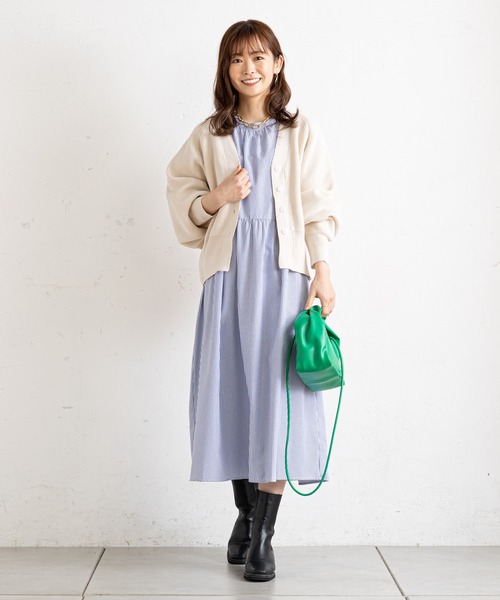 prose verse（プロズヴェール）の「コクーンニットカーディガン（カーディガン/ボレロ・レディース・ネイビー/ピンク/グリーン/アイボリー・ﾌﾘ-）」の11枚目の写真