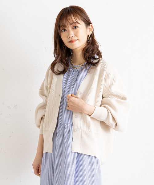 prose verse（プロズヴェール）の「コクーンニットカーディガン（カーディガン/ボレロ・レディース・ネイビー/ピンク/グリーン/アイボリー・ﾌﾘ-）」の15枚目の写真