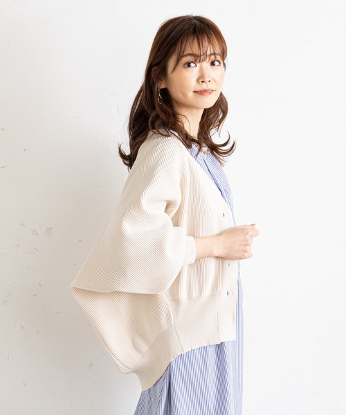 prose verse（プロズヴェール）の「コクーンニットカーディガン（カーディガン/ボレロ・レディース・ネイビー/ピンク/グリーン/アイボリー・ﾌﾘ-）」の6枚目の写真