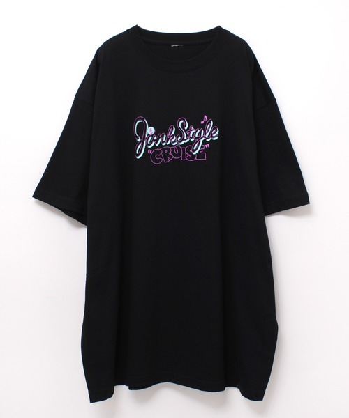 RNA（アールエヌエー）の「M1834 ジャンクロゴＢＩＧロングＴ（Tシャツ/カットソー・レディース・ブラック/ホワイト×レッド/ホワイト×ブルー・MEDIUM）」の3枚目の写真