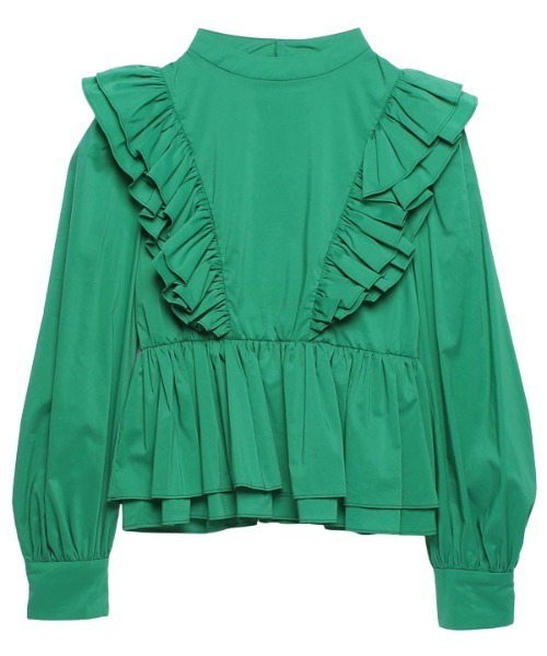 EIMY ISTOIRE（エイミーイストワール）の「ボリュームフリルペプラムブラウス（シャツ/ブラウス・レディース・イエロー/ホワイト/ブラック/グリーン・FREE）」の19枚目の写真