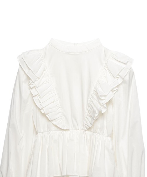 EIMY ISTOIRE（エイミーイストワール）の「ボリュームフリルペプラムブラウス（シャツ/ブラウス・レディース・イエロー/ホワイト/ブラック/グリーン・FREE）」の12枚目の写真