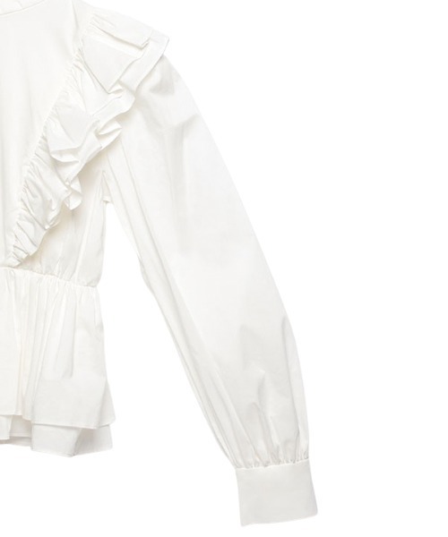 EIMY ISTOIRE（エイミーイストワール）の「ボリュームフリルペプラムブラウス（シャツ/ブラウス・レディース・イエロー/ホワイト/ブラック/グリーン・FREE）」の8枚目の写真