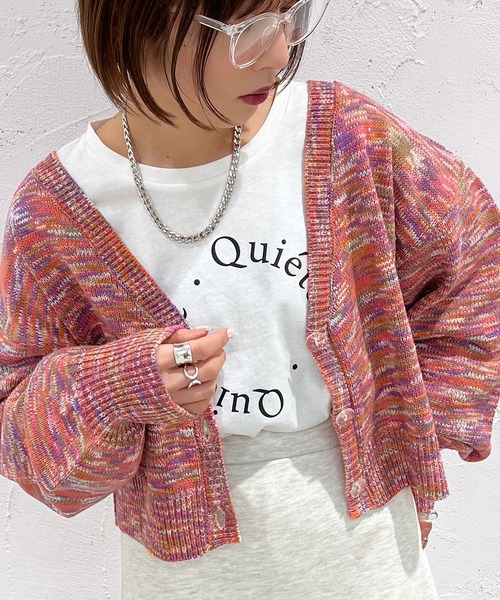 apres jour mignon(アプレジュールミニョン)の「スペースダイカーディガン【ZOZOTOWN限定アイテム】(カーディガン/ボレロ・レディース・ピンク系その他/その他/ブラック系その他・X-LARGE/フリー)」の19枚目の写真