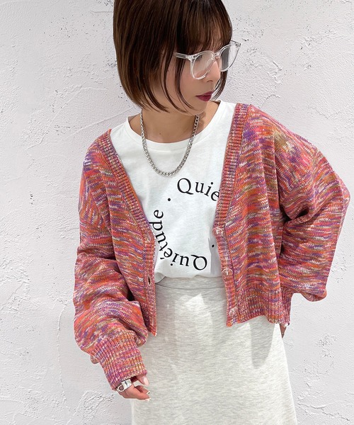 apres jour mignon(アプレジュールミニョン)の「スペースダイカーディガン【ZOZOTOWN限定アイテム】(カーディガン/ボレロ・レディース・ピンク系その他/その他/ブラック系その他・X-LARGE/フリー)」の20枚目の写真