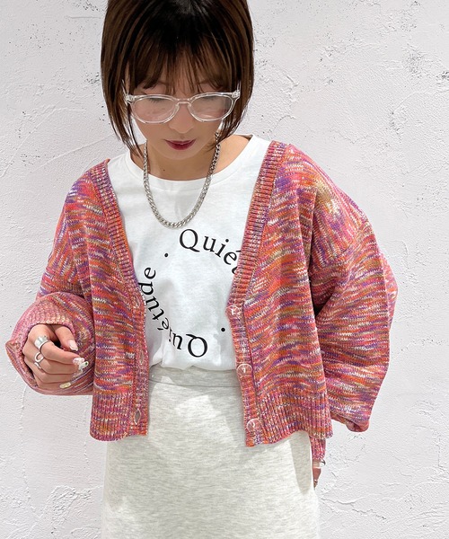 apres jour mignon(アプレジュールミニョン)の「スペースダイカーディガン【ZOZOTOWN限定アイテム】(カーディガン/ボレロ・レディース・ピンク系その他/その他/ブラック系その他・X-LARGE/フリー)」の21枚目の写真