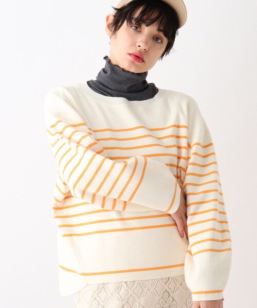 OPAQUE.CLIP（オペークドットクリップ）の「◆【C】ワイドボーダーニット（ニット/セーター・レディース・ライトパープル/オレンジ系その他4/ブラック系2/ブルー系2・00）」の4枚目の写真