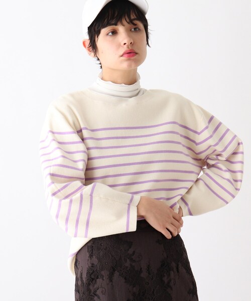 OPAQUE.CLIP（オペークドットクリップ）の「◆【C】ワイドボーダーニット（ニット/セーター・レディース・ライトパープル/オレンジ系その他4/ブラック系2/ブルー系2・00）」の21枚目の写真