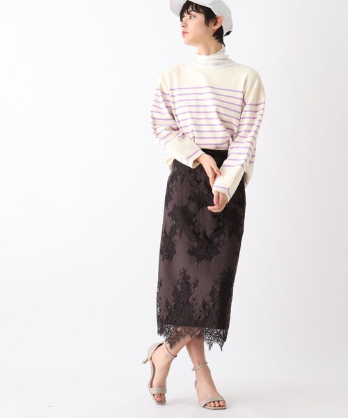 OPAQUE.CLIP（オペークドットクリップ）の「◆【C】ワイドボーダーニット（ニット/セーター・レディース・ライトパープル/オレンジ系その他4/ブラック系2/ブルー系2・00）」の10枚目の写真