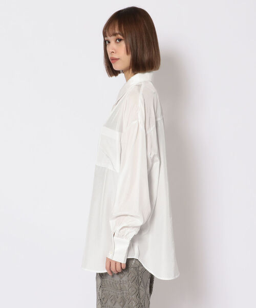 EACH.(イーチ)の「EACH (イーチ) BACK SLIT SHIRT/バックスリットシャツ(シャツ/ブラウス・レディース・ホワイト/グレー・FREE)」の3枚目の写真