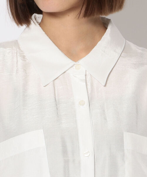 EACH.(イーチ)の「EACH (イーチ) BACK SLIT SHIRT/バックスリットシャツ(シャツ/ブラウス・レディース・ホワイト/グレー・FREE)」の7枚目の写真