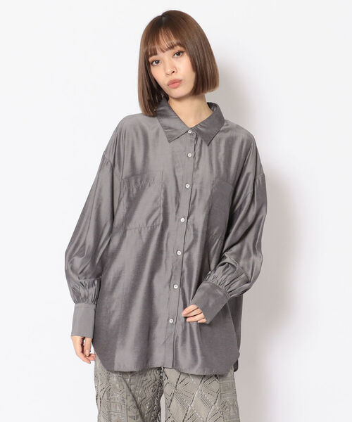 EACH.(イーチ)の「EACH (イーチ) BACK SLIT SHIRT/バックスリットシャツ(シャツ/ブラウス・レディース・ホワイト/グレー・FREE)」の10枚目の写真