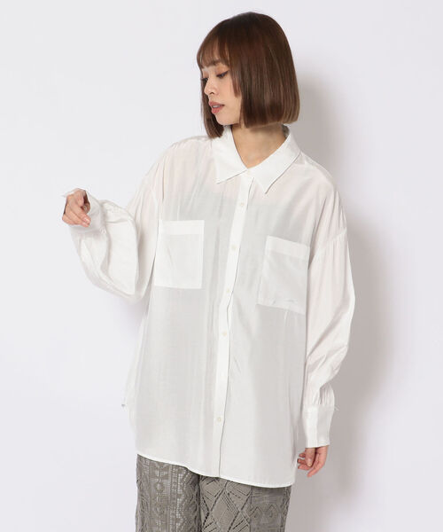 EACH.(イーチ)の「EACH (イーチ) BACK SLIT SHIRT/バックスリットシャツ(シャツ/ブラウス・レディース・ホワイト/グレー・FREE)」の11枚目の写真