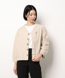 Samansa Mos2 | ノーカラーミリタリージャケット(ミリタリージャケット)