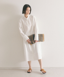 qualite | ドレープネックシャツワンピース(ワンピース)