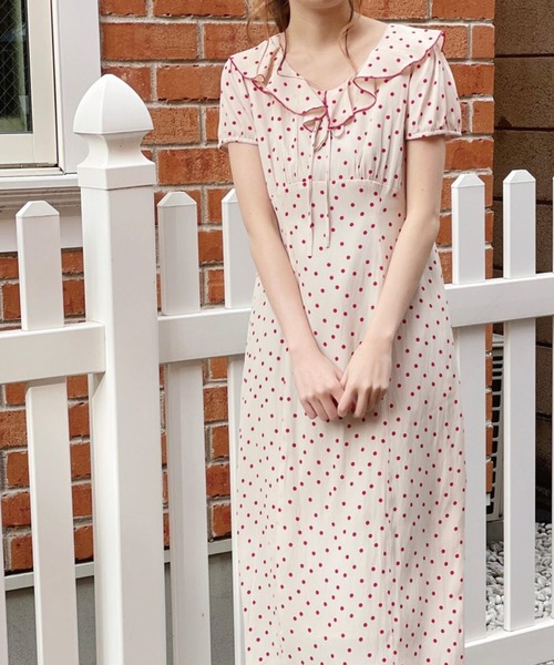 Banner Barrett(バナーバレット)の「【Lili Lurex】ドットワンピース(ワンピース・レディース・グレー/ベージュ・38)」の3枚目の写真