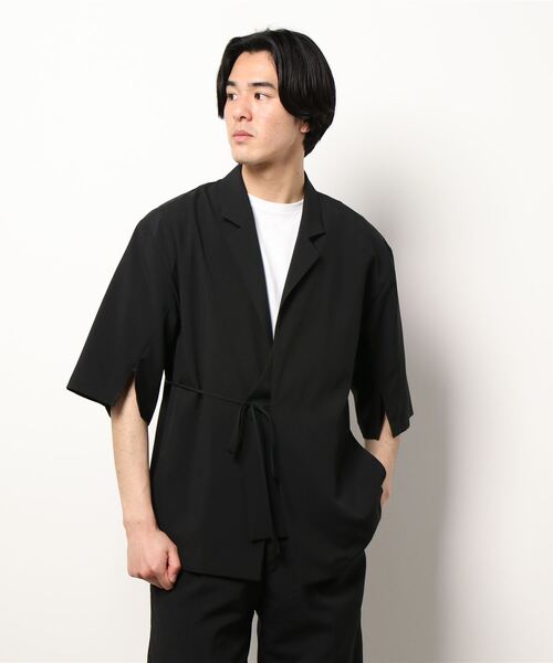 TAUPE(トープ)の「【TAUPE / トープ】22SS ハーフスリーブレイヤードジャケット(テーラードジャケット・メンズ・ブラック/ライトベージュ・1/2)」の8枚目の写真