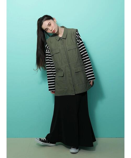 Petit fleur（プチフルール）の「・Petit Fleur ボーダーロンT（Tシャツ/カットソー・レディース・オフホワイト/パープル/イエロー/ブラック・FREE）」の18枚目の写真