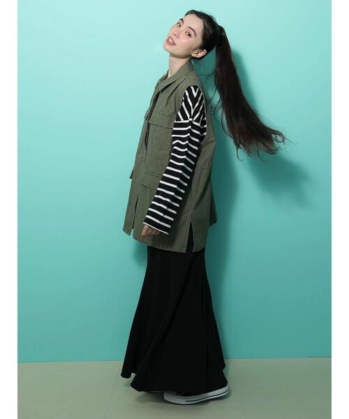 Petit fleur（プチフルール）の「・Petit Fleur ボーダーロンT（Tシャツ/カットソー・レディース・オフホワイト/パープル/イエロー/ブラック・FREE）」の17枚目の写真