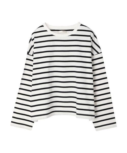 Petit fleur（プチフルール）の「・Petit Fleur ボーダーロンT（Tシャツ/カットソー・レディース・オフホワイト/パープル/イエロー/ブラック・FREE）」の8枚目の写真