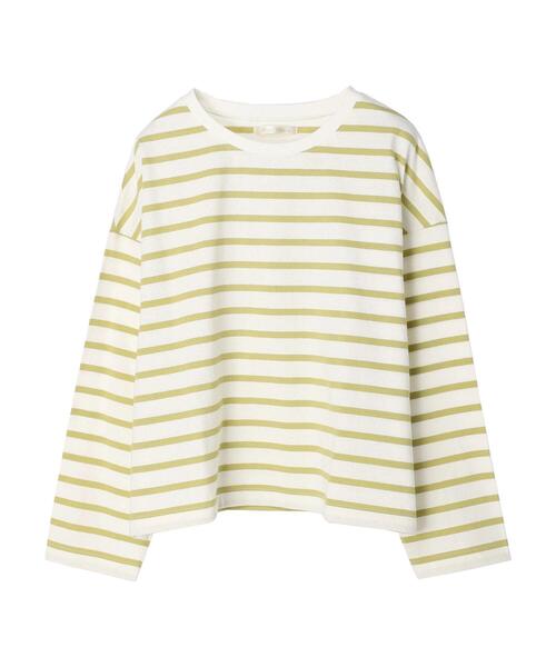 Petit fleur（プチフルール）の「・Petit Fleur ボーダーロンT（Tシャツ/カットソー・レディース・オフホワイト/パープル/イエロー/ブラック・FREE）」の6枚目の写真