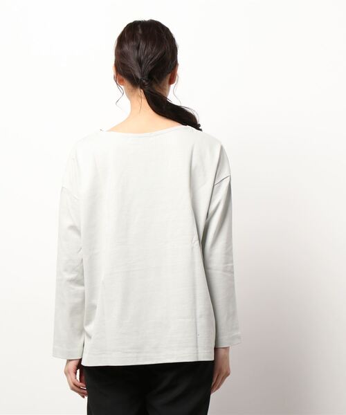 Samansa Mos2 blue（サマンサモスモスブルー）の「バスクシャツ（Tシャツ/カットソー・レディース・グレー/オフホワイト/グリーン/ミント/チャコール・ﾌﾘ-）」の7枚目の写真