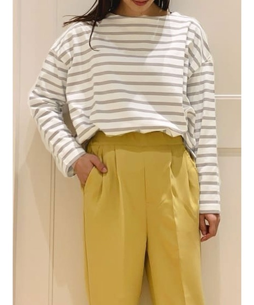 Samansa Mos2 blue（サマンサモスモスブルー）の「バスクシャツ（Tシャツ/カットソー・レディース・グレー/オフホワイト/グリーン/ミント/チャコール・ﾌﾘ-）」の3枚目の写真