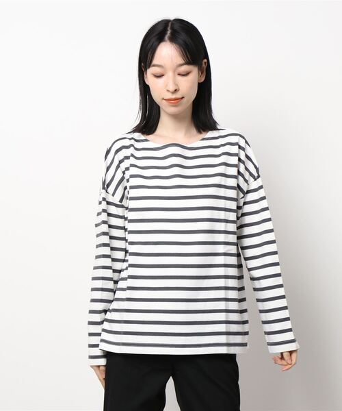 Samansa Mos2 blue（サマンサモスモスブルー）の「バスクシャツ（Tシャツ/カットソー・レディース・グレー/オフホワイト/グリーン/ミント/チャコール・ﾌﾘ-）」の8枚目の写真