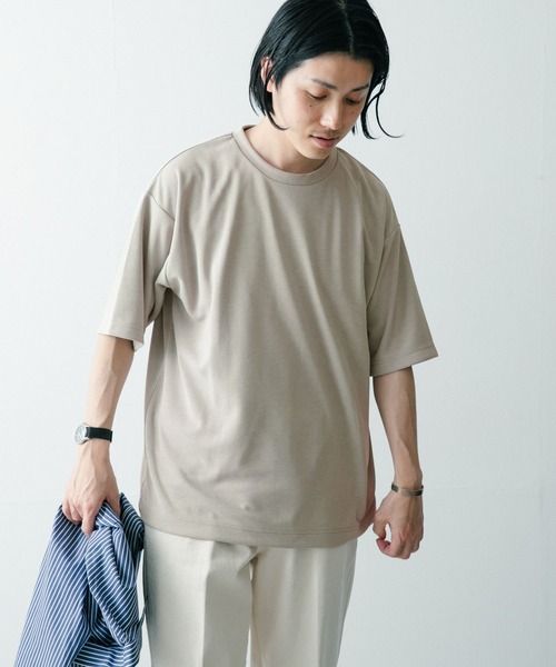 ITEMS URBANRESEARCH（アイテムズ アーバンリサーチ）の「『UR TECH ひやサラクール』 Air Dry ライトポンチ トップス（Tシャツ/カットソー・メンズ・ブラック/ブラウン/グレー系その他・MEDIUM/LARGE）」の15枚目の写真