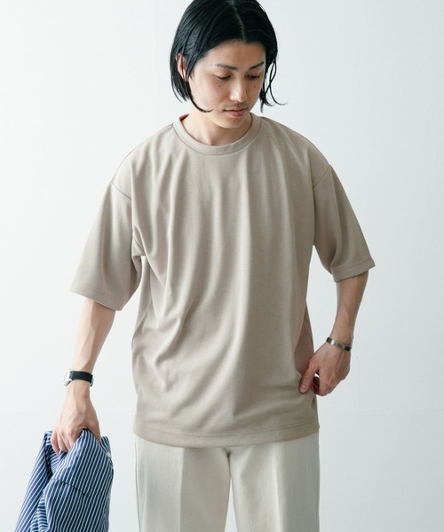 ITEMS URBANRESEARCH（アイテムズ アーバンリサーチ）の「『UR TECH ひやサラクール』 Air Dry ライトポンチ トップス（Tシャツ/カットソー・メンズ・ブラック/ブラウン/グレー系その他・MEDIUM/LARGE）」の16枚目の写真