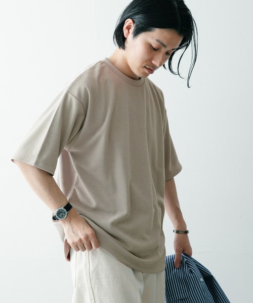 ITEMS URBANRESEARCH（アイテムズ アーバンリサーチ）の「『UR TECH ひやサラクール』 Air Dry ライトポンチ トップス（Tシャツ/カットソー・メンズ・ブラック/ブラウン/グレー系その他・MEDIUM/LARGE）」の17枚目の写真