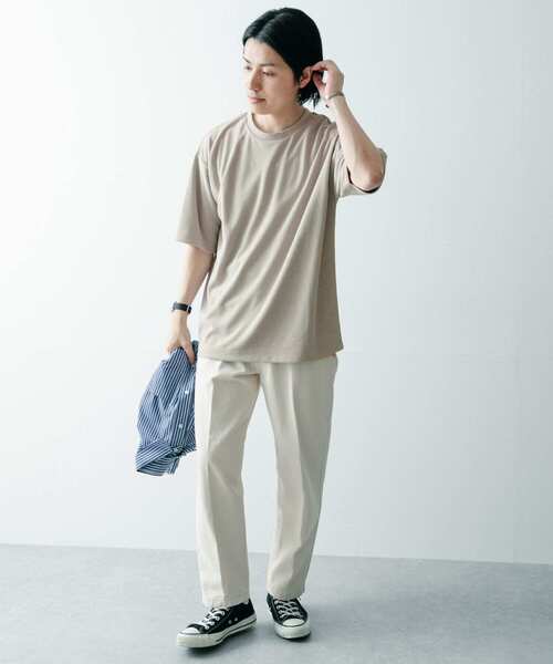 ITEMS URBANRESEARCH（アイテムズ アーバンリサーチ）の「『UR TECH ひやサラクール』 Air Dry ライトポンチ トップス（Tシャツ/カットソー・メンズ・ブラック/ブラウン/グレー系その他・MEDIUM/LARGE）」の20枚目の写真