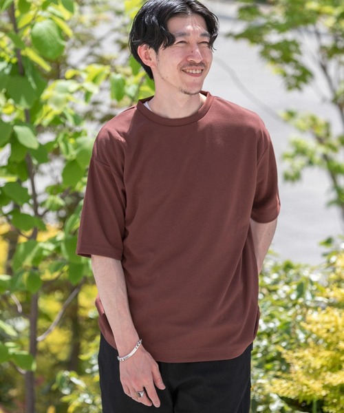 ITEMS URBANRESEARCH（アイテムズ アーバンリサーチ）の「『UR TECH ひやサラクール』 Air Dry ライトポンチ トップス（Tシャツ/カットソー・メンズ・ブラック/ブラウン/グレー系その他・MEDIUM/LARGE）」の22枚目の写真