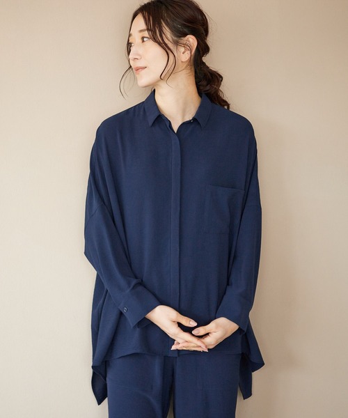 LEPSIM（レプシィム）の「マルチキノウデザインシャツ　262554（シャツ/ブラウス・レディース・モカ/ネイビー/カーキ・FREE）」の3枚目の写真