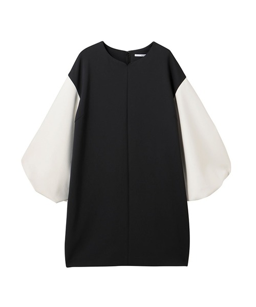 MECRE（メクル）の「バイカラーコクーンミニワンピース（ワンピース・レディース・ブラック/カーキ・F）」の10枚目の写真