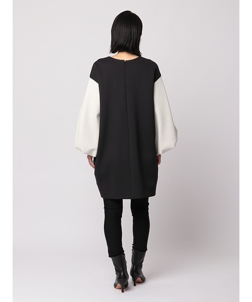 MECRE（メクル）の「バイカラーコクーンミニワンピース（ワンピース・レディース・ブラック/カーキ・F）」の14枚目の写真