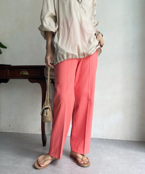 DouDou（ドゥドゥ）の「【新色追加】シェルタリングストレートパンツ（その他パンツ・レディース・ベージュ/ピンク/イエロー/レモンイエロー/グリーン/ブラック/ホワイト/オレンジ・36/38）」の8枚目の写真