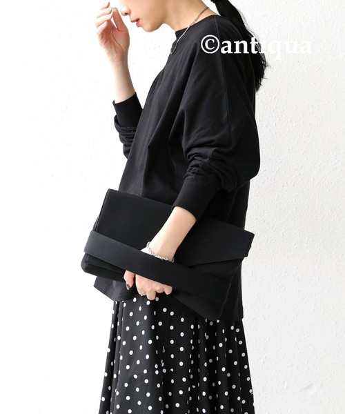 antiqua(アンティカ)の「ドルマンボートネックトップス(Tシャツ/カットソー・レディース・ブラック/ピンク/イエロー/サンドベージュ/ホワイト系その他・FREE)」の15枚目の写真