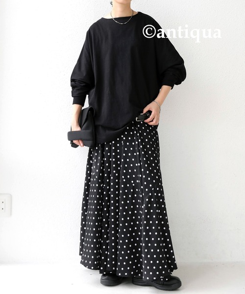 antiqua(アンティカ)の「ドルマンボートネックトップス(Tシャツ/カットソー・レディース・ブラック/ピンク/イエロー/サンドベージュ/ホワイト系その他・FREE)」の16枚目の写真