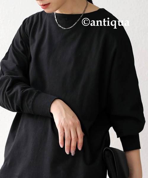 antiqua(アンティカ)の「ドルマンボートネックトップス(Tシャツ/カットソー・レディース・ブラック/ピンク/イエロー/サンドベージュ/ホワイト系その他・FREE)」の14枚目の写真