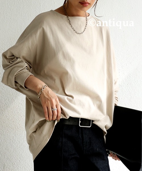 antiqua(アンティカ)の「ドルマンボートネックトップス(Tシャツ/カットソー・レディース・ブラック/ピンク/イエロー/サンドベージュ/ホワイト系その他・FREE)」の20枚目の写真